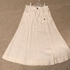 Tape measure Anthropologie white linen skirt 4